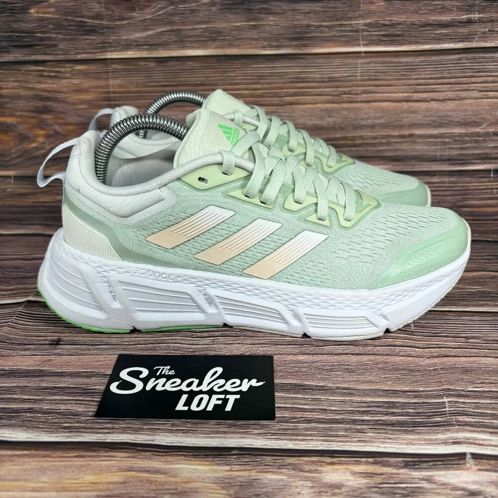 Adidas Questar Women's Athletic Running Shoes Light Green White Size 8‎